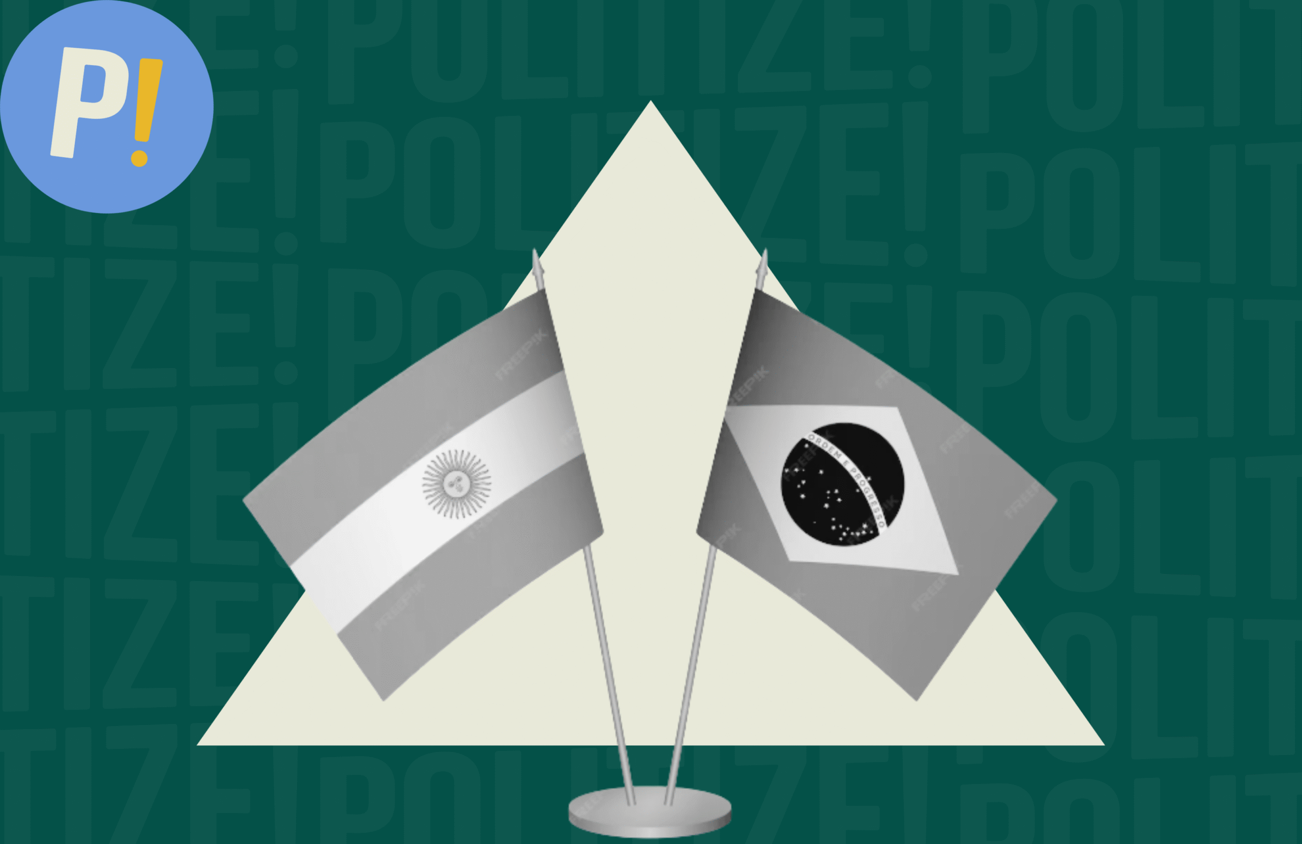 Banderas de Argentina y Brasil simbolizando cooperación.