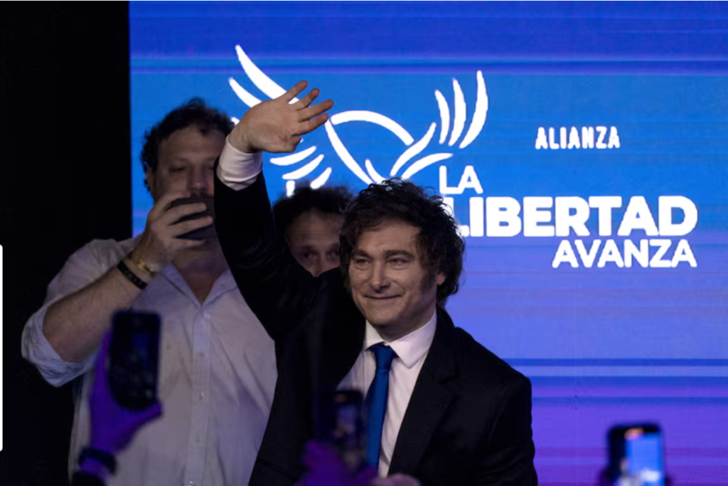 Javier Milei en un evento de Libertad Avanza.