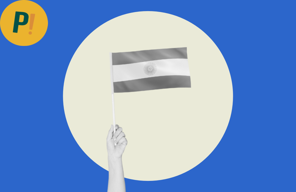 Imagen de una mano sosteniendo la bandera argentina en representación del Poder Ejecutivo.