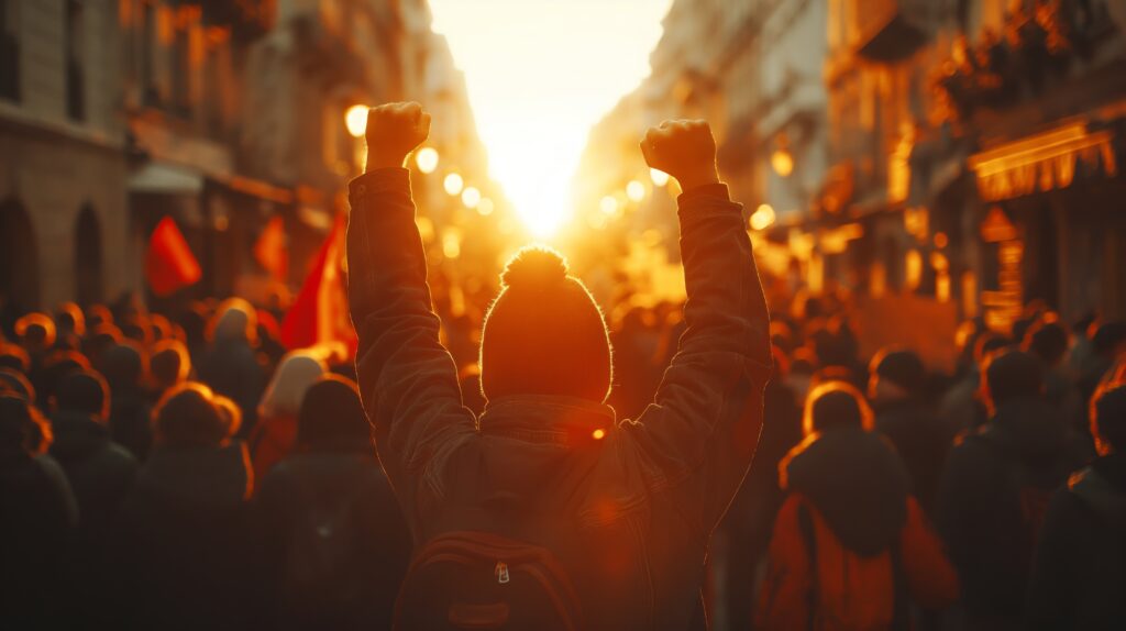 Protesta en la lucha por los derechos humanos