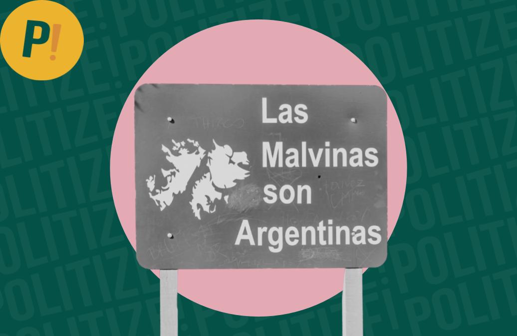 Imagen de un cartel que dice que las Malvinas son argentinas, haciendo referencia a la Guerra de las Malvinas.