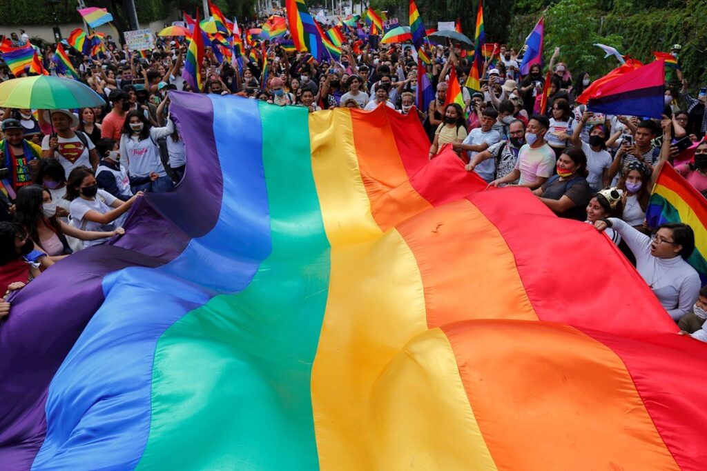 Manifestante en la ciudad argentina de Gualeguaychú, en la lucha por los derechos LGBTQIA+